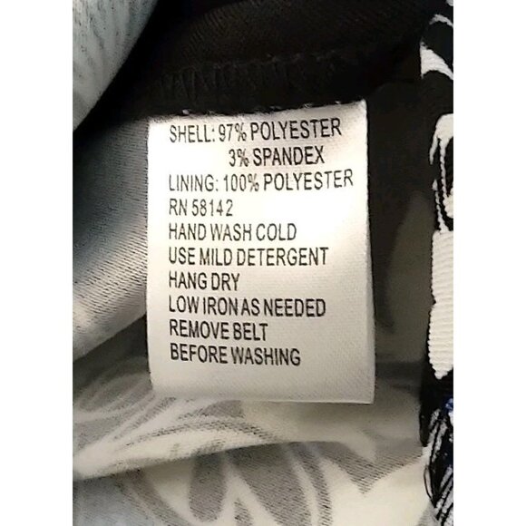 London Times Women Floral Print Sheath Dress Sleeveless White Blue Black Size 6 - Picture 9 of 10